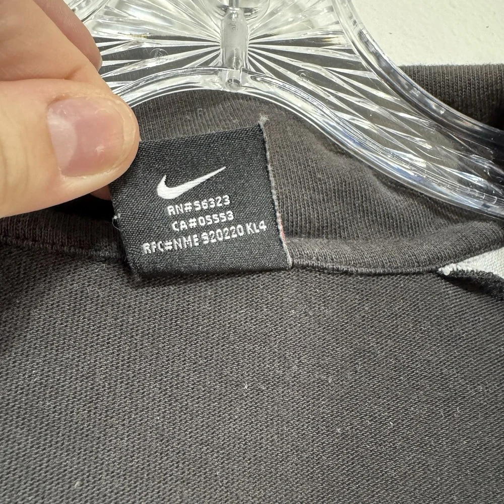 Nike Black & Gray Raglan Short Sleeve Polo Shirt‎ Mens Size XL Black Tag